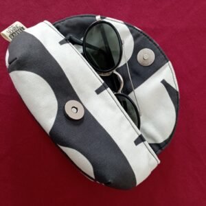 eyewear case black and off white shapes