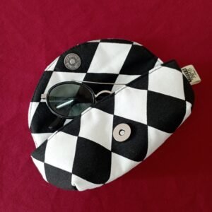 eyewear case black and white rhobus