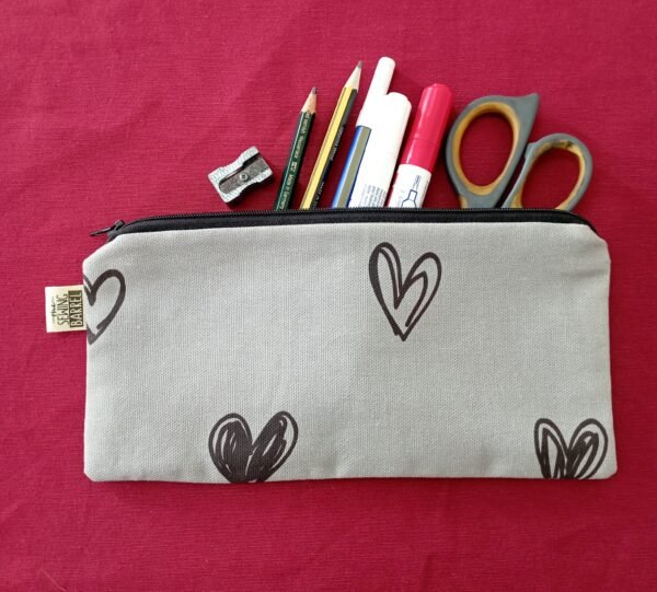 grey with black hearts