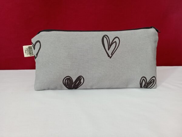 grey with black hearts