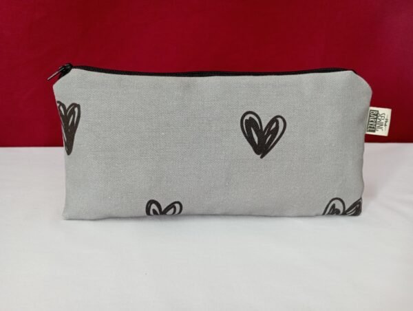 grey with black hearts