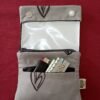 tobacco case grey with black hearts